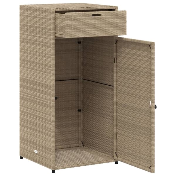 vidaXL Puutarhan säilytyskaappi beige 55x55x111 cm polyrottinki