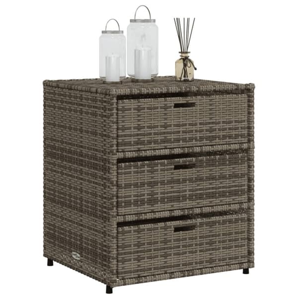 vidaXL Puutarhan säilytyskaappi harmaa 55x59x69 cm polyrottinki