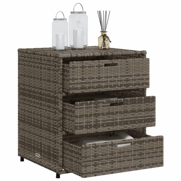 vidaXL Puutarhan säilytyskaappi harmaa 55x59x69 cm polyrottinki