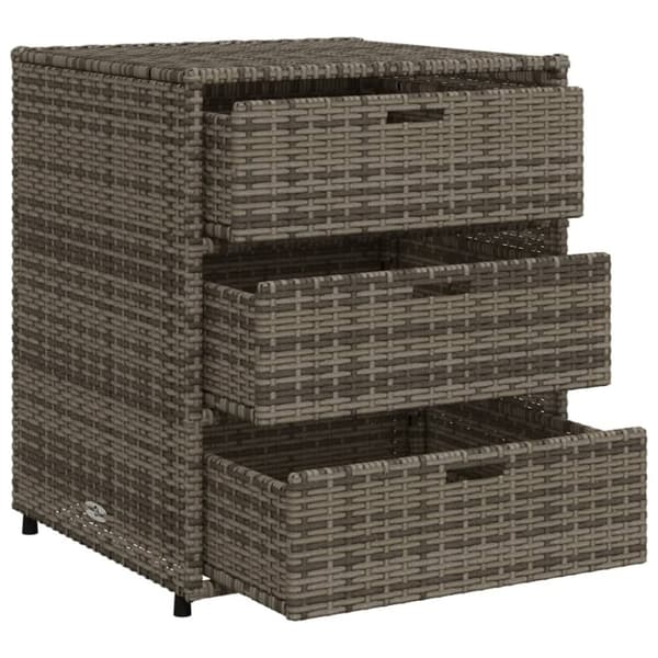 vidaXL Puutarhan säilytyskaappi harmaa 55x59x69 cm polyrottinki
