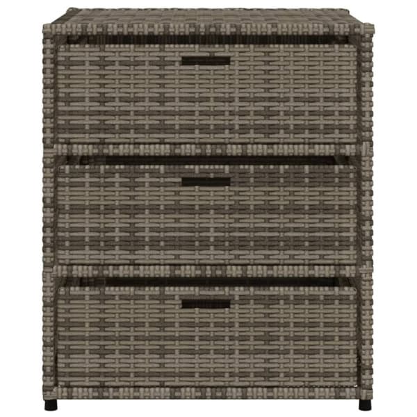 vidaXL Puutarhan säilytyskaappi harmaa 55x59x69 cm polyrottinki