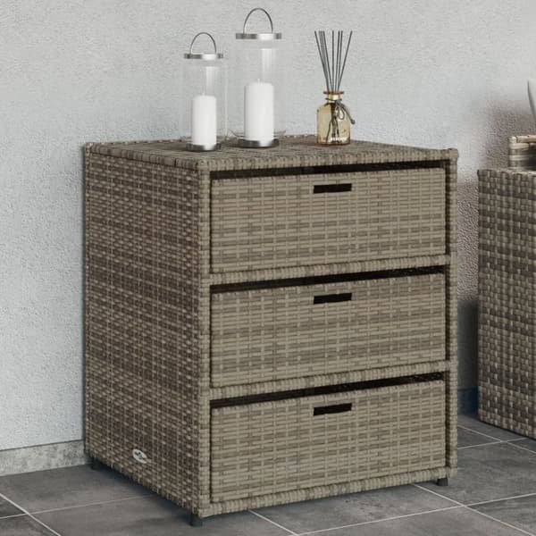 vidaXL Puutarhan säilytyskaappi harmaa 55x59x69 cm polyrottinki