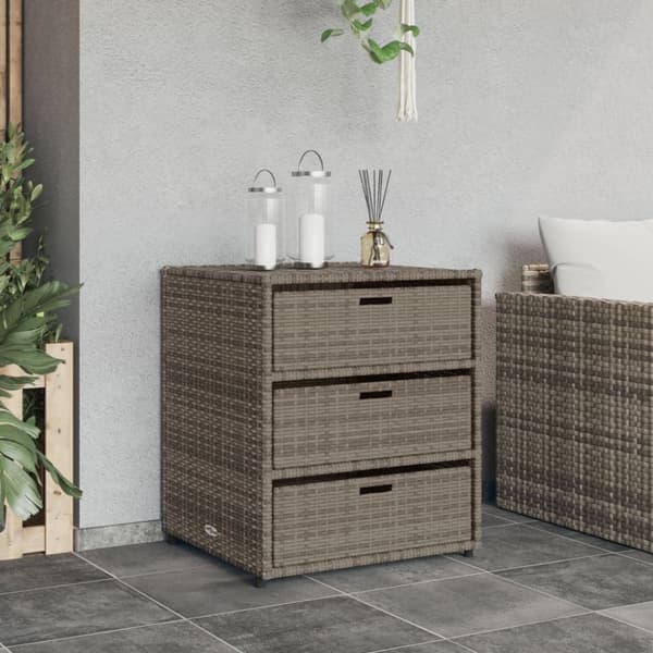 vidaXL Puutarhan säilytyskaappi harmaa 55x59x69 cm polyrottinki
