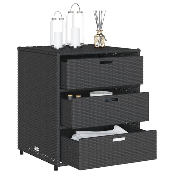 vidaXL Puutarhan säilytyskaappi musta 55x59x69 cm polyrottinki