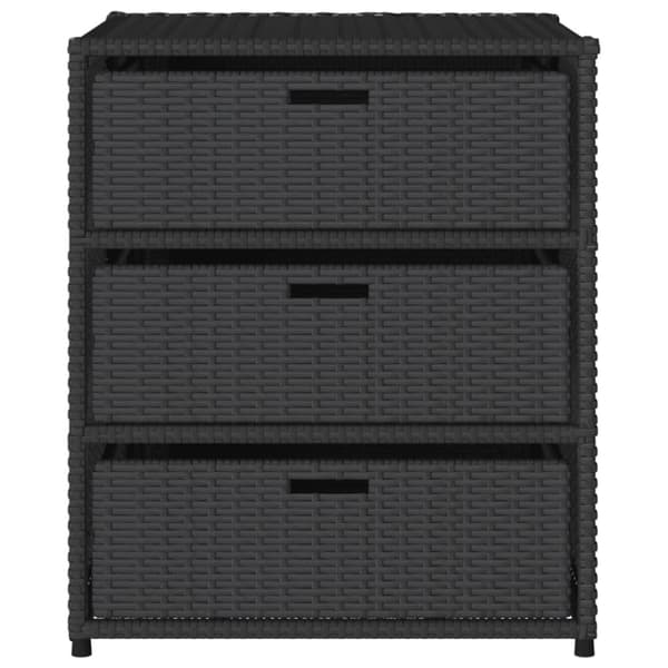 vidaXL Puutarhan säilytyskaappi musta 55x59x69 cm polyrottinki