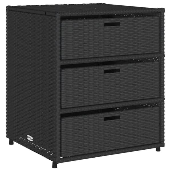 vidaXL Puutarhan säilytyskaappi musta 55x59x69 cm polyrottinki