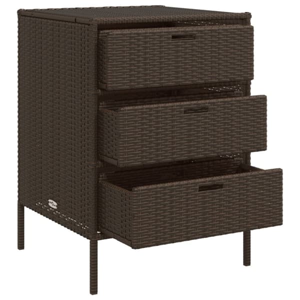 vidaXL Puutarhan säilytyskaappi ruskea 55x59x80 cm polyrottinki