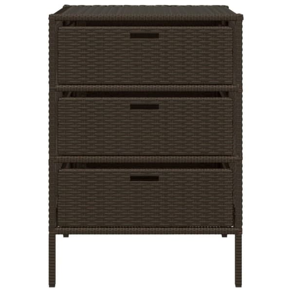 vidaXL Puutarhan säilytyskaappi ruskea 55x59x80 cm polyrottinki