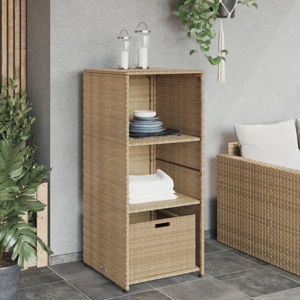 vidaXL opbevaringsskab til haven 50x55x115 cm polyrattan beige