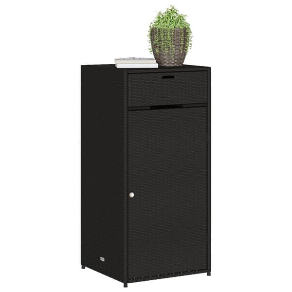 vidaXL Trädgårdsskåp svart 55x55x111 cm konstrotting