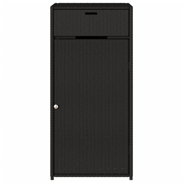 vidaXL Puutarhan säilytyskaappi musta 55x55x111 cm polyrottinki