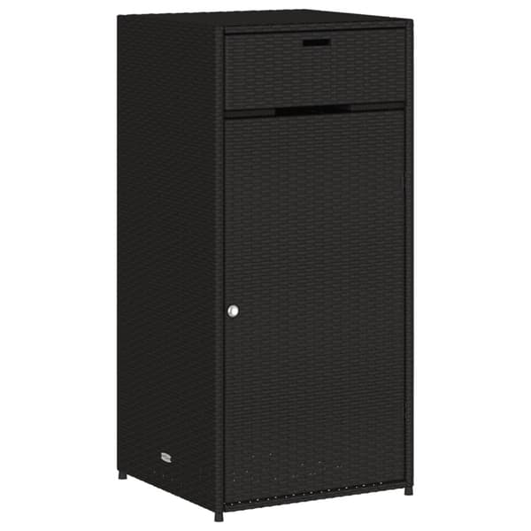 vidaXL Puutarhan säilytyskaappi musta 55x55x111 cm polyrottinki