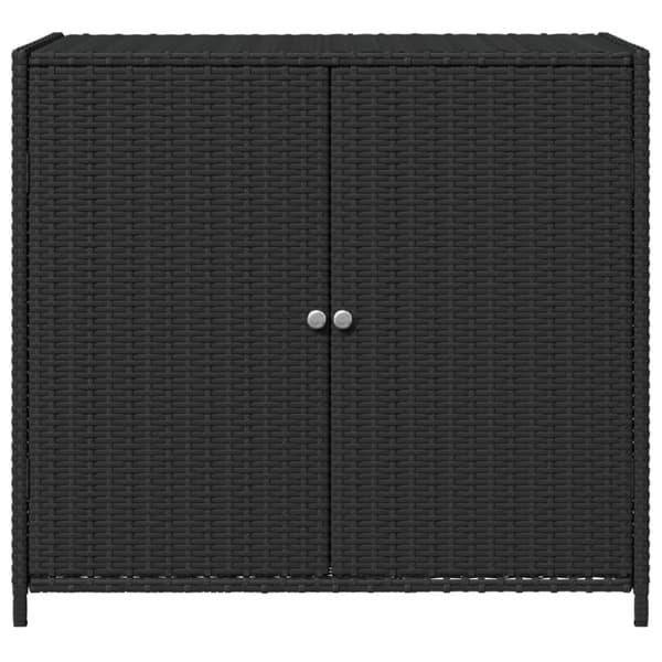 vidaXL Puutarhan säilytyskaappi musta 83x45x76 cm polyrottinki