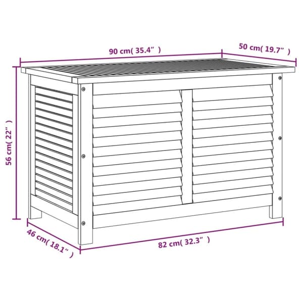 vidaXL Putekasse med lameller 90x50x56 cm heltre akasie
