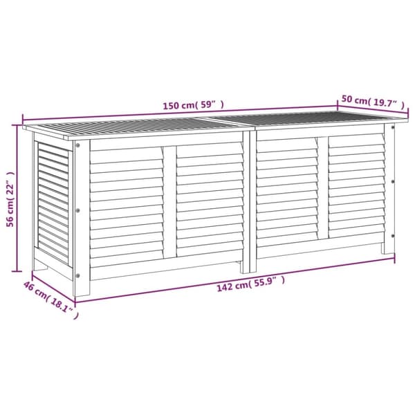 vidaXL Dynbox 150x50x56 cm massivt akaciaträ