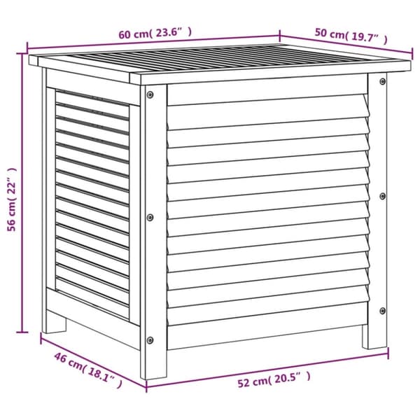 vidaXL Putekasse med lameller 60x50x56 cm heltre akasie