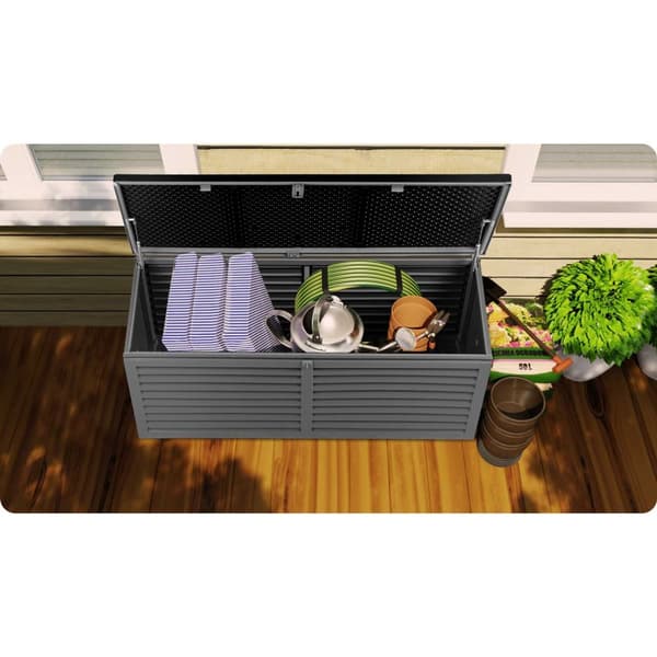 Trädgårdsbox svart - 143x57x53,5 cm - 390 liter