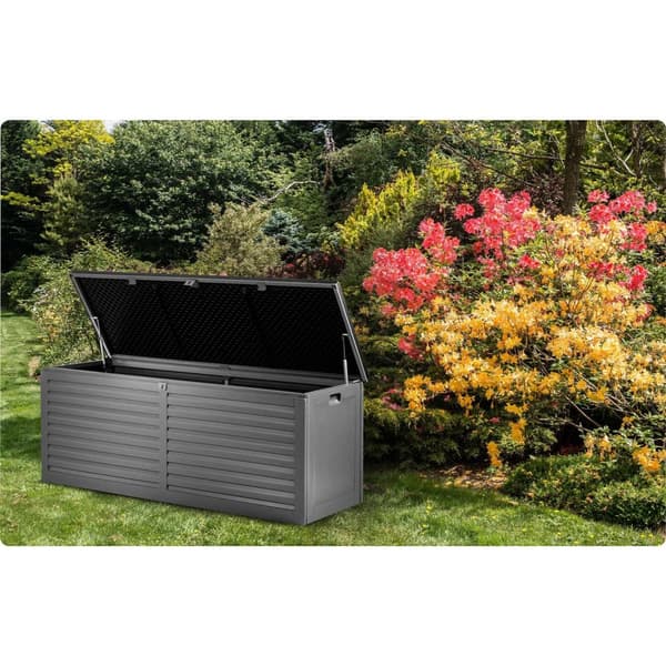Trädgårdsbox svart - 143x57x53,5 cm - 390 liter