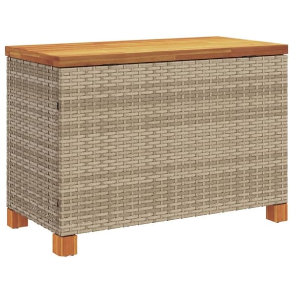 vidaXL Puutarhan säilytyslaatikko beige 80x40x48 cm polyrottinki