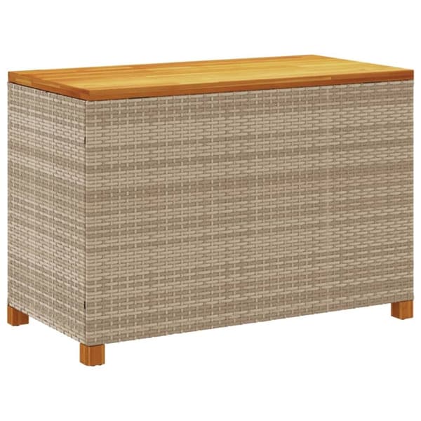 vidaXL opbevaringsboks til haven 110x55x63 cm polyrattan akacie beige
