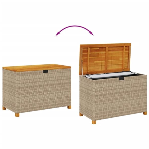 vidaXL opbevaringsboks til haven 110x55x63 cm polyrattan akacie beige