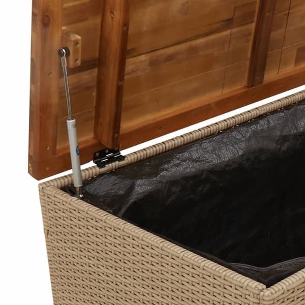 vidaXL opbevaringsboks til haven 110x55x63 cm polyrattan akacie beige