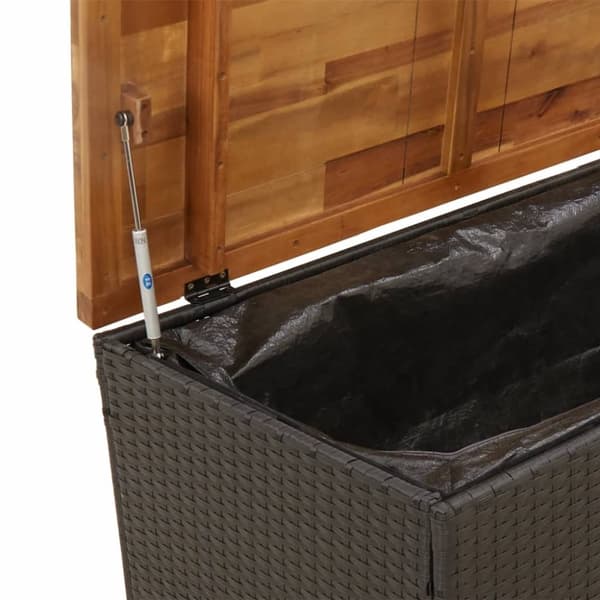 vidaXL Puutarhan säilytyslaatikko musta 110x55x63 cm polyrottinki