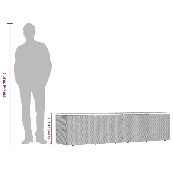 vidaXL Dynbox svart 220x50x54 cm konstrotting akaciaträ