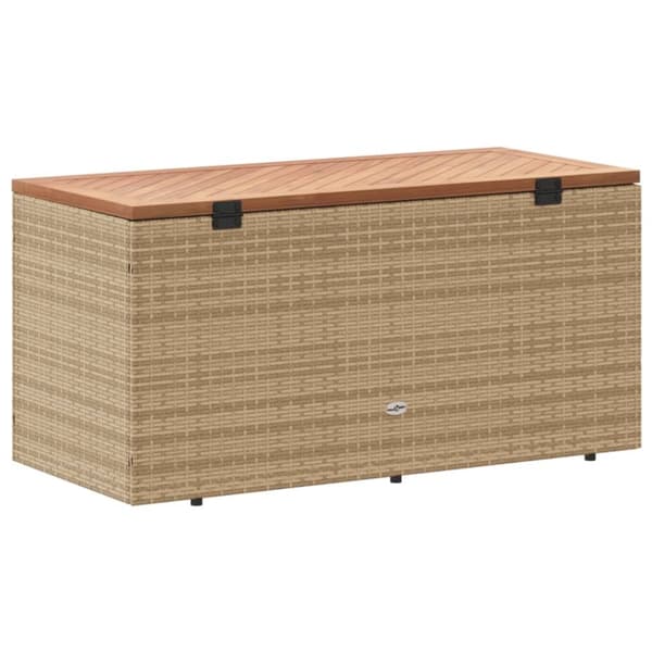 vidaXL Puutarhan säilytyslaatikko beige 110x50x54 cm polyrottinki