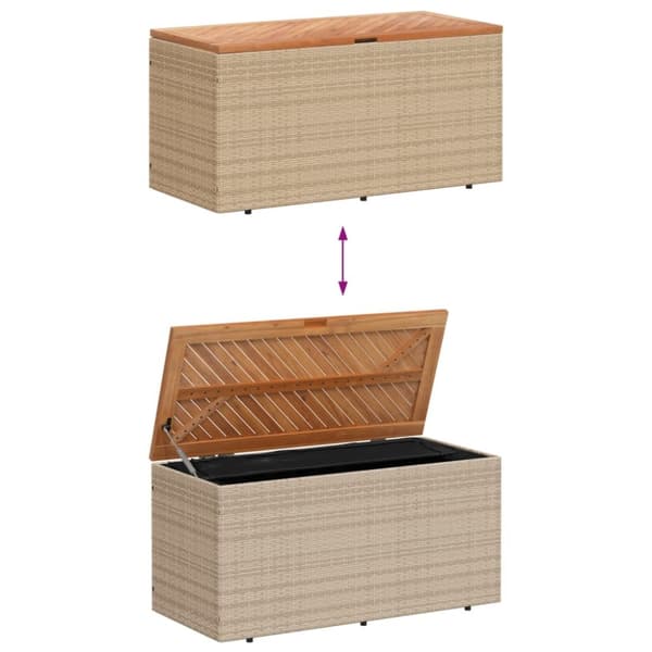 vidaXL Putekasse beige 110x50x54 cm polyrotting akasie