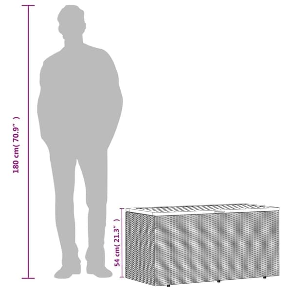 vidaXL Dynbox svart 110x50x54 cm konstrotting akaciaträ