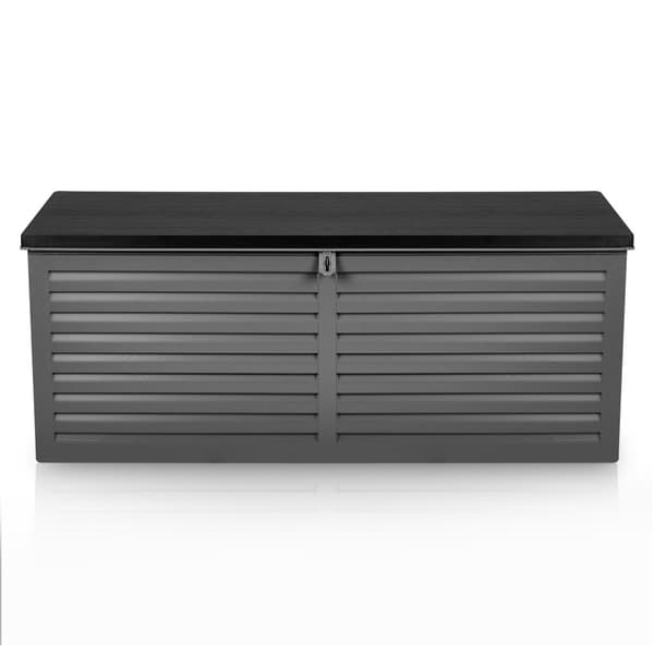 Trädgårdslåda 143 x 57 x 53,5 cm 390 liter svart och grå