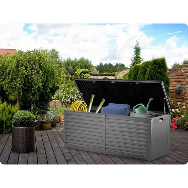 Trädgårdslåda 143 x 57 x 53,5 cm 390 liter svart och grå