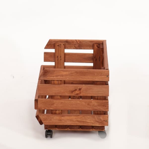 Grönsakslåda på hjul RAWA /bredd 37cm -Brun