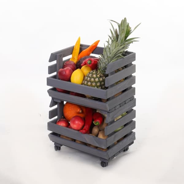 Vihanneslaatikot pyörillä RAWA /leveys 37cm - Harmaa
