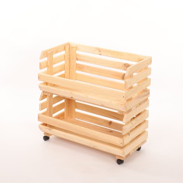 Grönsakslådor på hjul RAWA /bredd 57cm - Naturlig