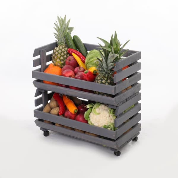 Vihanneslaatikot pyörillä RAWA /lev.57cm - Harmaa