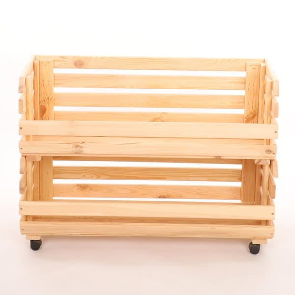 Grøntsagskasser på hjul RAWA /bredde 77cm - Naturlig
