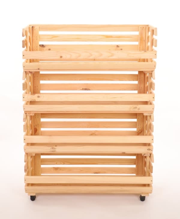 Grönsakslådor på hjul RAWA /bredd 77cm - Naturlig