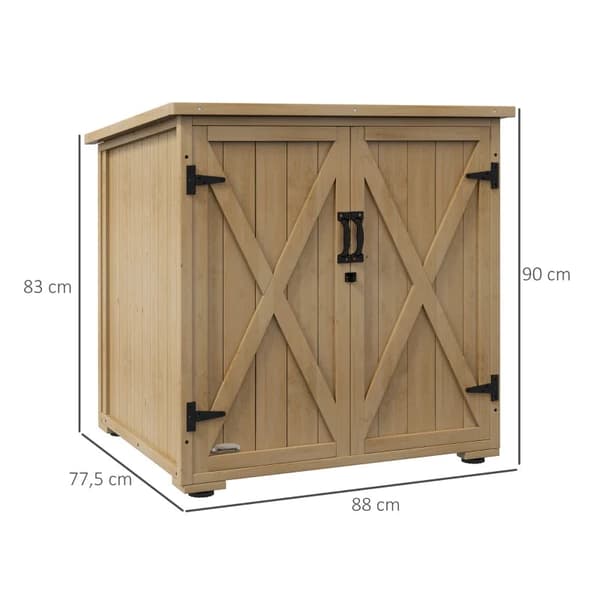 Rootz Garden Box - Ulkosäilytys - Laatikkotyyny - Säänkestävä - Asfalttikatto - Ruuvisarja - Kuusi - Tummanharmaa - 77,5 cm X 88 cm X 90 cm