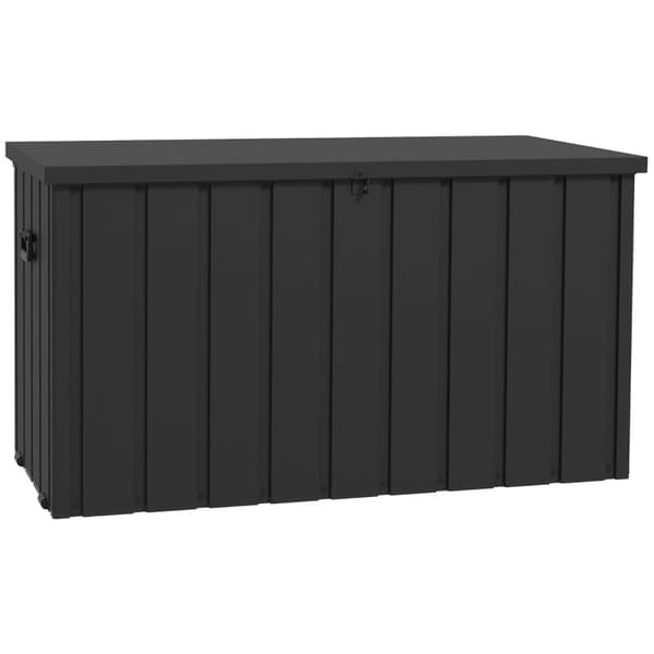 Rootz Förvaringslåda - Trädgårdslåda - Trädgårdslåda - 450l förvaringsutrymme - 2 hjul - Stålram - Mörkgrå - 125x61x70 cm