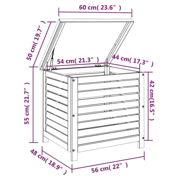vidaXL Putekasse 60x50x55 cm heltre akasie
