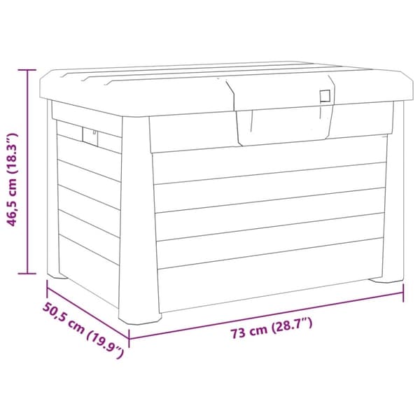 vidaXL Dynbox grå 73x50,5x46,5 cm polypropen