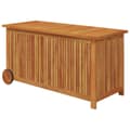 Miniatyrbillede 3 af 9: vidaXL opbevaringsboks til haven med hjul 113x50x58 cm massivt træ -  Udendørs opbevaringskasser