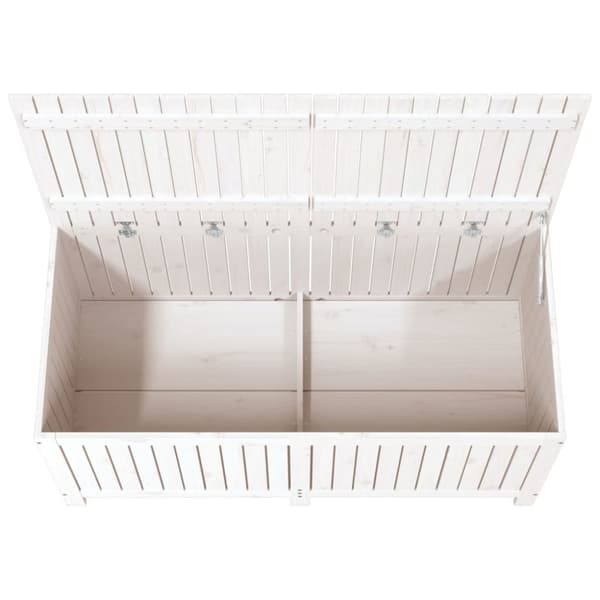vidaXL Säilytyslaatikko valkoinen 147x68x64 cm täysi mänty -  Ulkotilan säilytyslaatikot