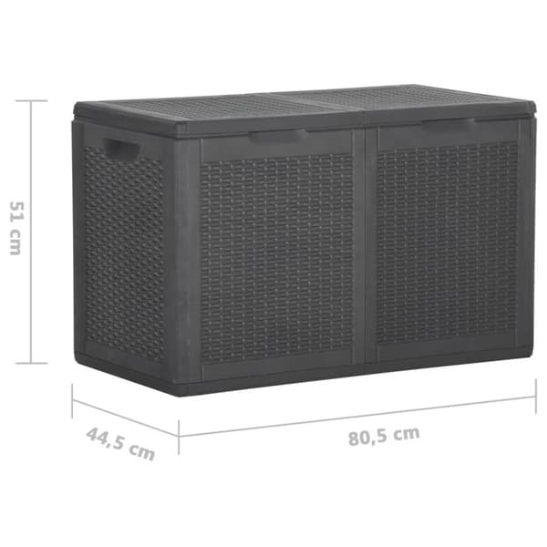 vidaXL Dynbox 180 liter svart PP-rotting -  Dynboxar