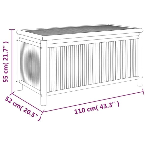 vidaXL Ulkosäilytyslaatikko 110x52x55 cm bambu -  Ulkotilan säilytyslaatikot