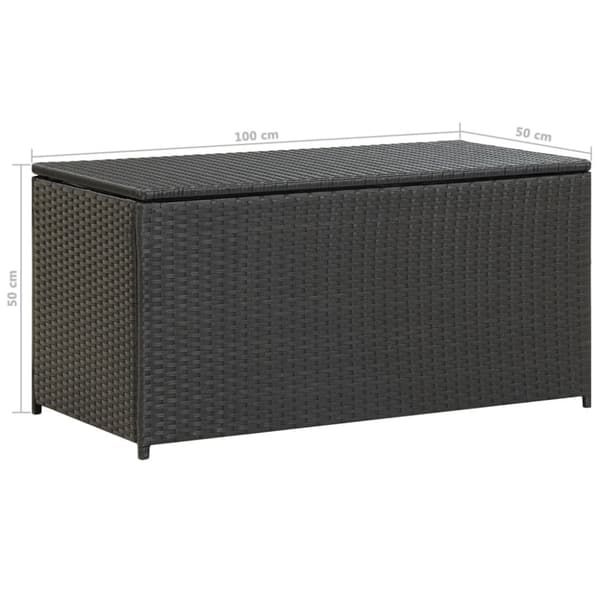 vidaXL opbevaringskasse til haven 100x50x50 cm polyrattan sort -  Udendørs opbevaringskasser