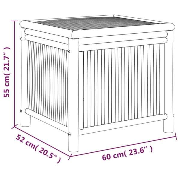 vidaXL Ulkosäilytyslaatikko 60x52x55cm bambu -  Ulkotilan säilytyslaatikot