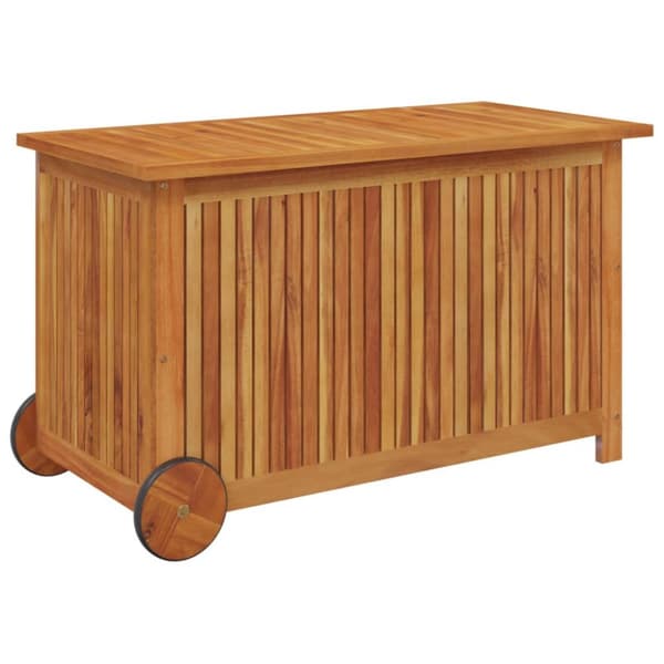 vidaXL opbevaringsboks til haven med hjul 90x50x58 cm massivt træ -  Udendørs opbevaringskasser